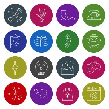 16 renkli basit simge, Web Simgeleri kümesi, vektör illüstrasyonu 