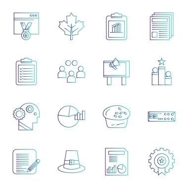 Basit simgeler, Web Simgeleri Kümesi, vektör illüstrasyonu 