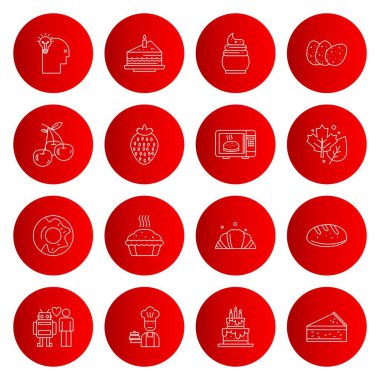 16 Simge kümesi, vektör illüstrasyonu 