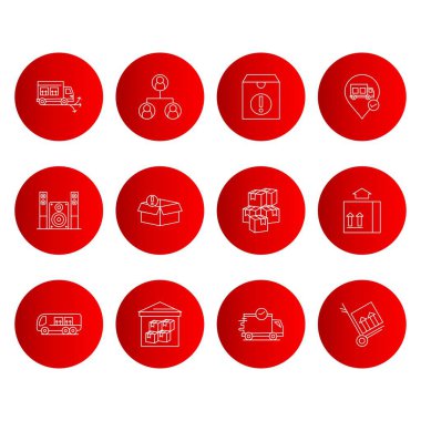 Evrensel İlgili Simgelerin Basit Kümesi, vektör illüstrasyonu 