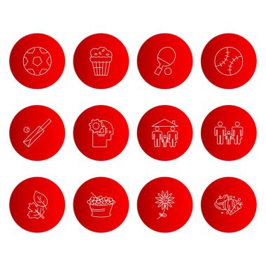 Evrensel İlgili Simgelerin Basit Kümesi, vektör illüstrasyonu 