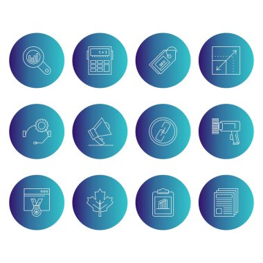 Mobil Uygulama ve web sitesi için simgeler, basit simgeler seti, vektör illüstrasyonu 