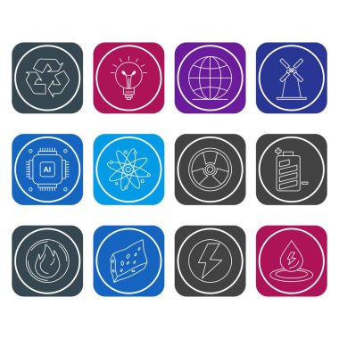 Web siteleri ve Mobil Uygulamalar için Evrensel Modern Simge Sayfası