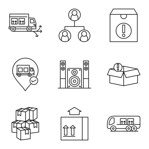 Conjunto Iconos Universales Con Espacio Copia — Vector de stock