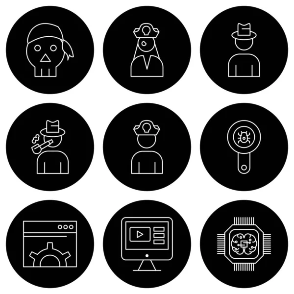 Set Icone Universali Applicazioni Mobili Siti Web — Vettoriale Stock