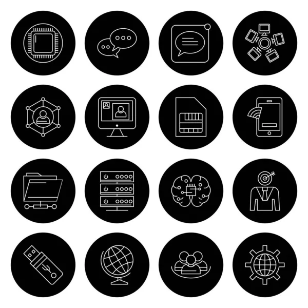 Ilustración Vectorial Interfaz Usuario Conjunto Iconos Para Web Aplicación Móvil — Archivo Imágenes Vectoriales