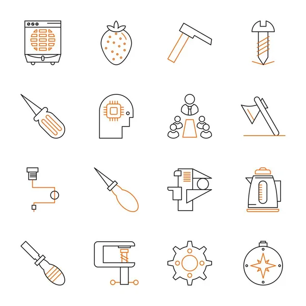 모바일 애플리케이션 사이트를 Icons Vector Illustration — 스톡 벡터