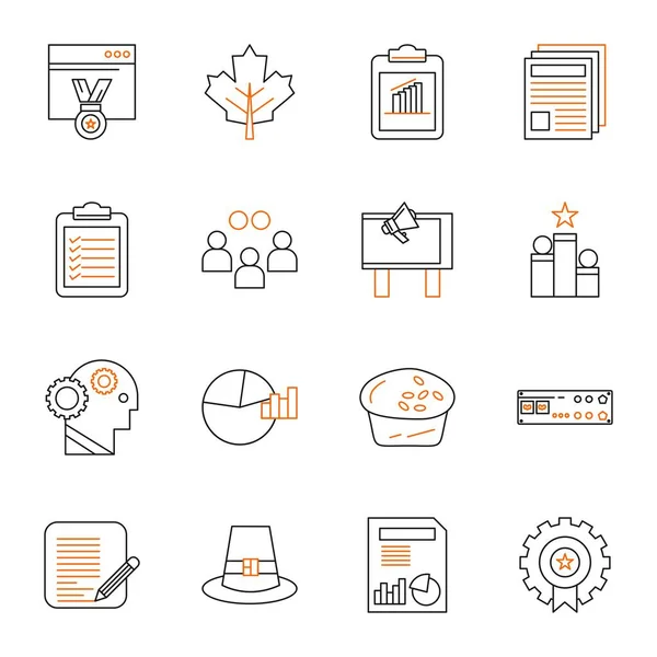 16个不同的Icons Mobile Application Website Vector Illustration — 图库矢量图片