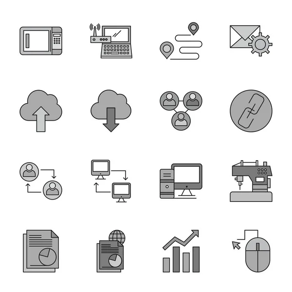 Set Universal Icons Mobile Applications Websites — Stock Vector