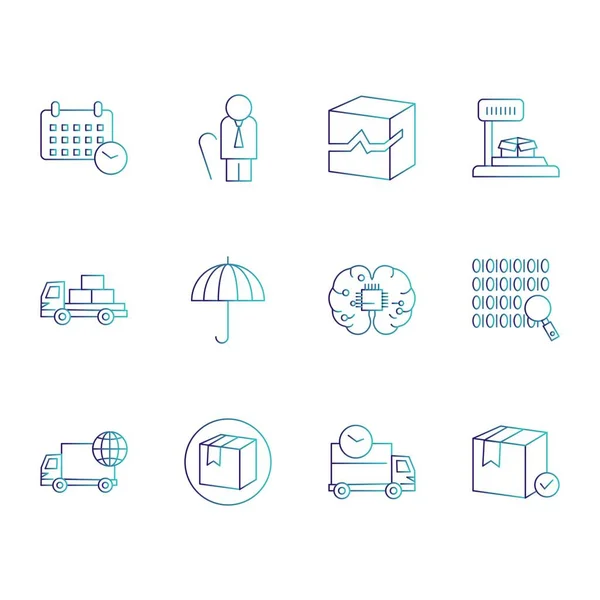 Iconos Simples Ilustración Vectorial — Vector de stock