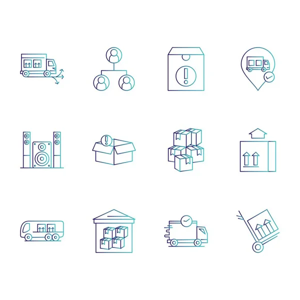 Conjunto Iconos Universales Con Espacio Copia — Vector de stock