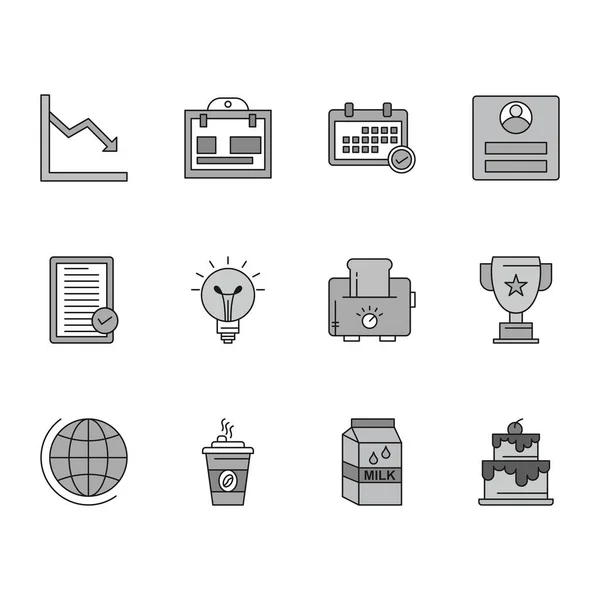 Set Universal Pixel Icons Vector Illustration — Stock Vector