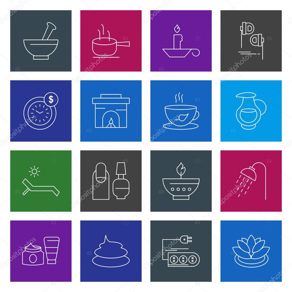 16 User interface Icons set for web and mobile application, vector illustration 