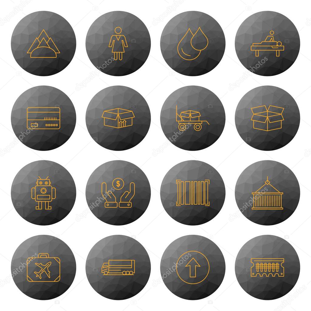 Set Of 16 Universal Icons For Mobile Application and website, vector illustration 