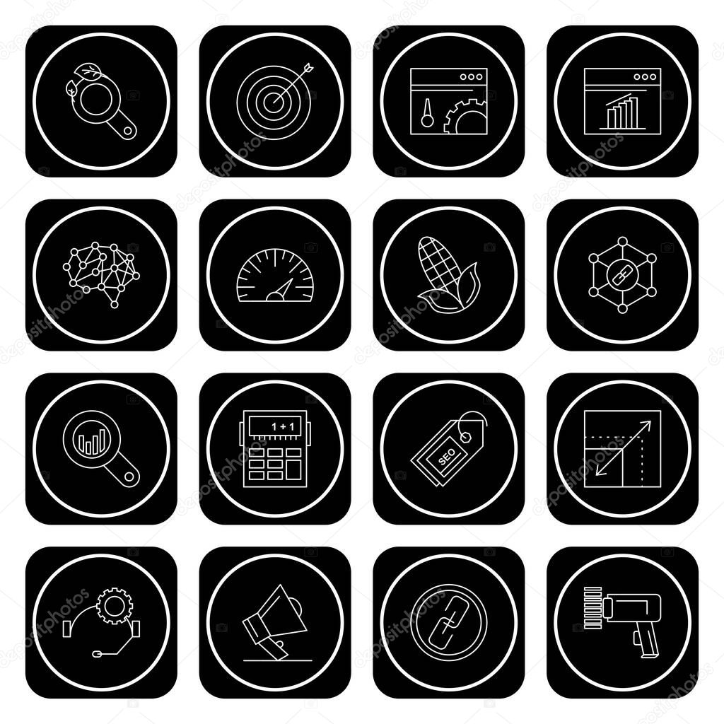 black Universal Icons For Mobile Application and website, vector illustration 