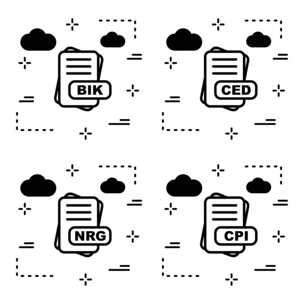 Conjunto Ícones Formato Arquivo Ilustração Vetorial —  Vetores de Stock