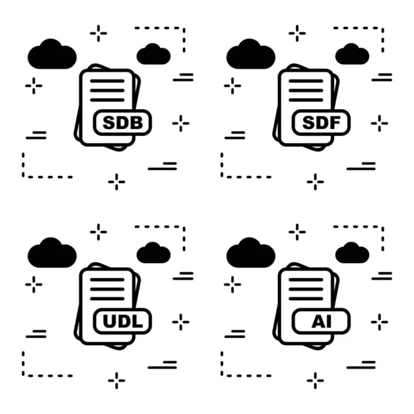 Conjunto Iconos Formato Archivo Ilustración Vectorial — Archivo Imágenes Vectoriales