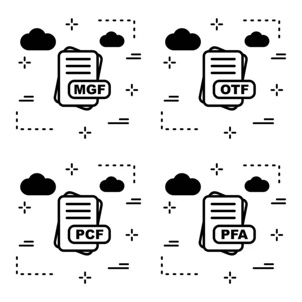 Set Icone Formato File Illustrazione Vettoriale — Vettoriale Stock