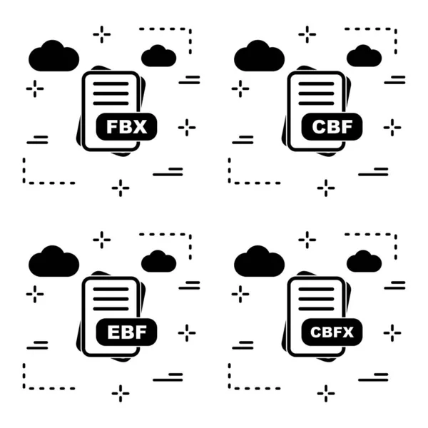 Conjunto Iconos Formato Archivo — Archivo Imágenes Vectoriales