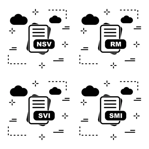 Set File Format Icons — Stock Vector