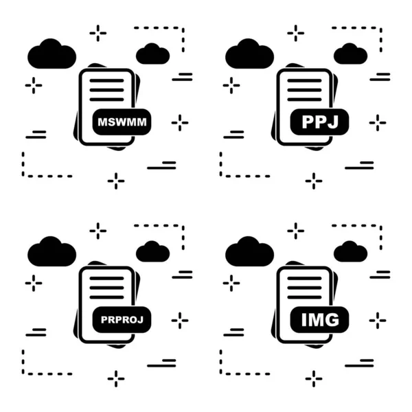 Set File Format Icons — Stock Vector