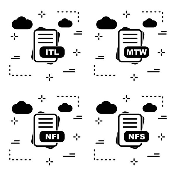 Set File Format Icons — Stock Vector