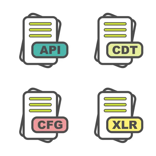 Set Von Dateiformat Symbolen — Stockvektor