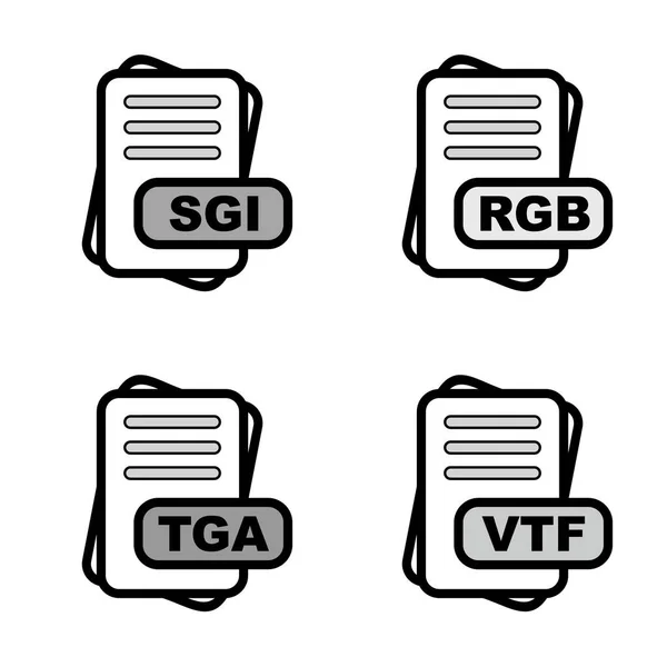 Set Von Dateiformat Symbolen — Stockvektor