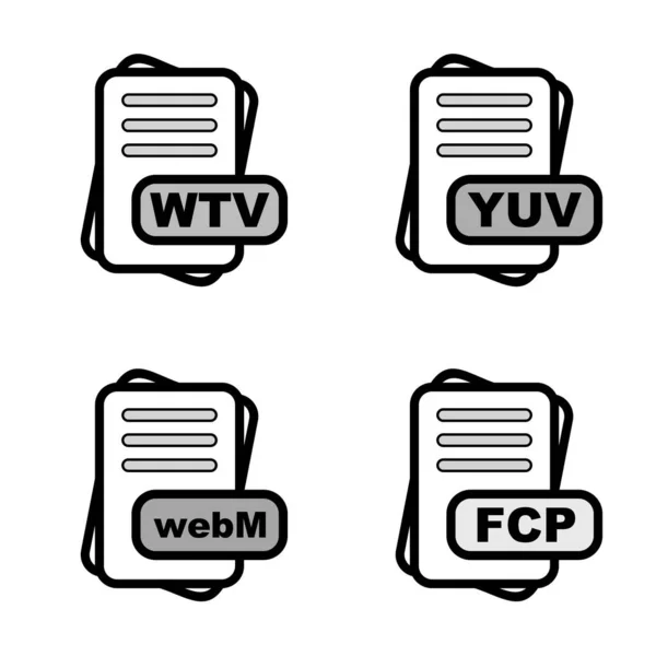 Set Von Dateiformat Symbolen — Stockvektor