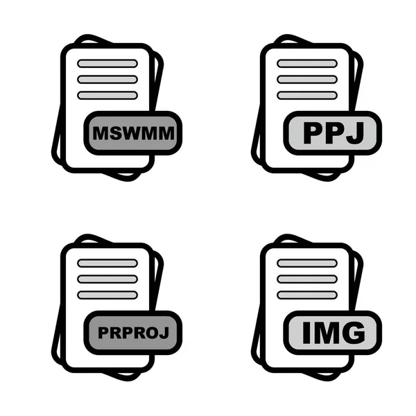 Set Von Dateiformat Symbolen — Stockvektor