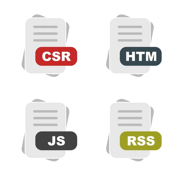 Set Von Dateiformat Symbolen — Stockvektor