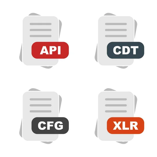 Set Von Dateiformat Symbolen — Stockvektor