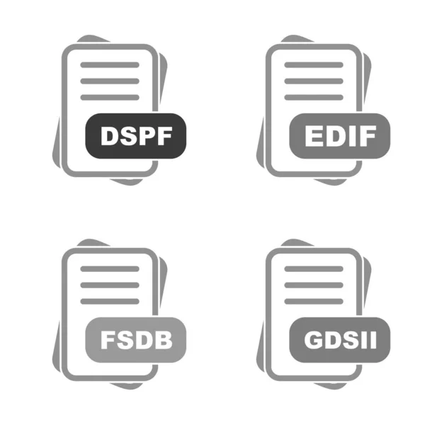 Set File Format Icons — Stock Vector