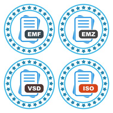 Web ve mobil uygulama için Dosya Biçimi simgeleri kümesi, vektör illüstrasyonu