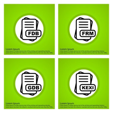 Set of file format icons, vector illustration clipart
