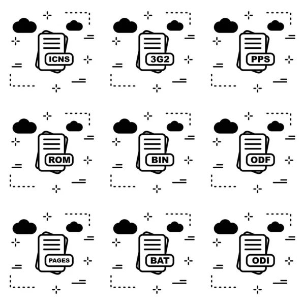 Iconos Formato Archivo Sheet Desig — Archivo Imágenes Vectoriales