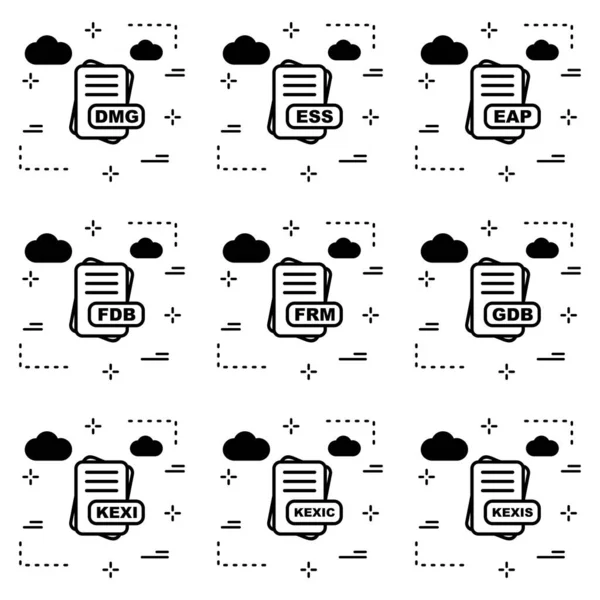 Conjunto Iconos Formato Archivo Para Aplicación Móvil Sitio Web — Archivo Imágenes Vectoriales