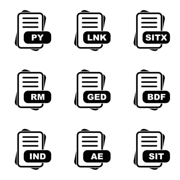 Set Von Dateiformat Symbolen Vektorillustration — Stockvektor