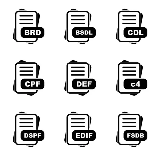 Set Von Dateiformat Symbolen Vektorillustration — Stockvektor