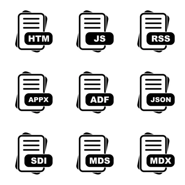 Set Von Dateiformat Symbolen Vektorillustration — Stockvektor