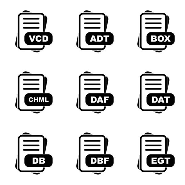 Set Von Dateiformat Symbolen Vektorillustration — Stockvektor