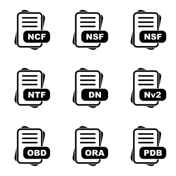 Set Icone Formato File Applicazioni Web Mobile Illustrazione Vettoriale — Vettoriale Stock