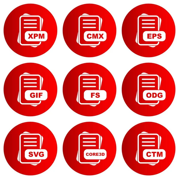 Set File Format Icons Vector Illustration — Stock Vector