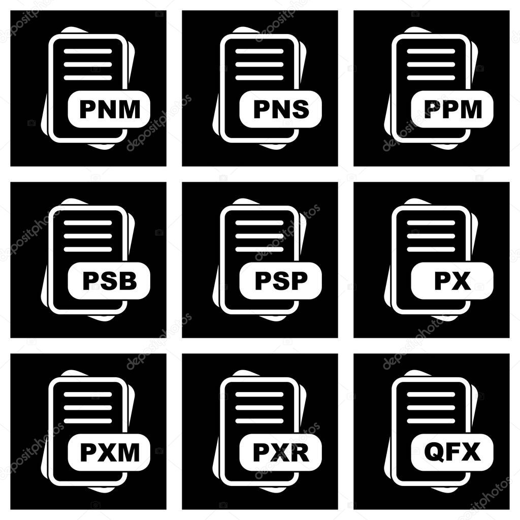 set of File Format icons for web and mobile application, vector illustration