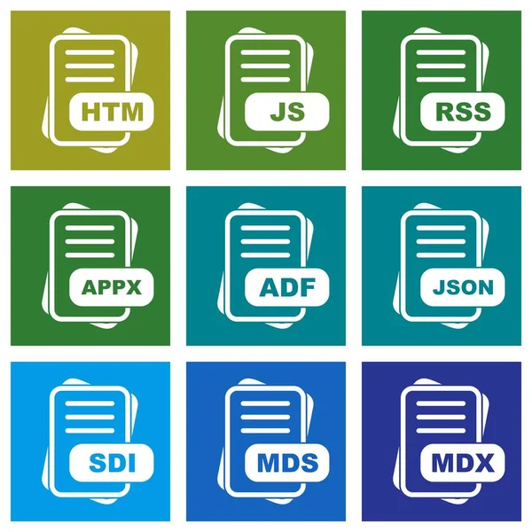 Satz Von Symbolen Des Dokuments Download Und Andere — Stockvektor