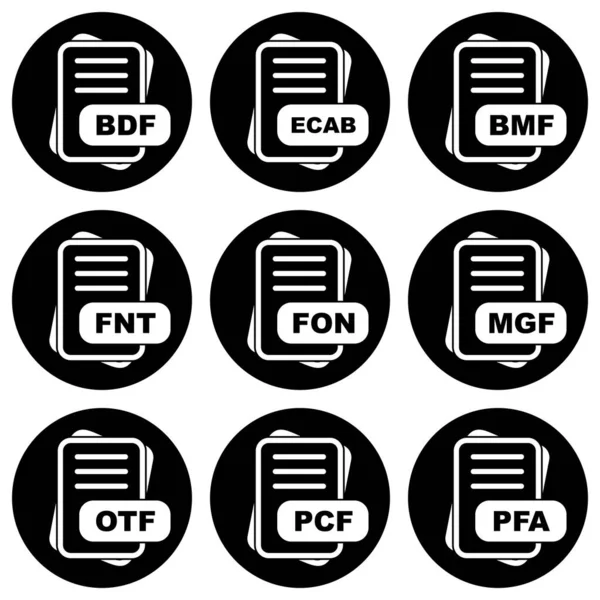 Ensemble Icônes Document Téléchargement Autres — Image vectorielle