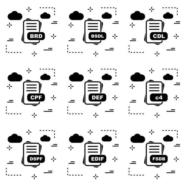 影のある黒と白のアイコンのセット — ストックベクタ