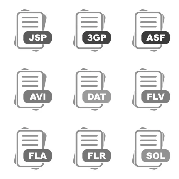 Set Vector Icons Document — Stock Vector