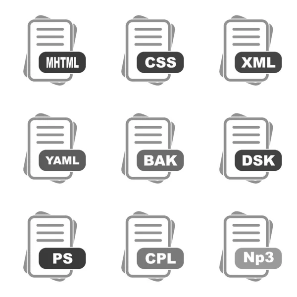 Satz Von Vektorsymbolen Des Dokuments — Stockvektor
