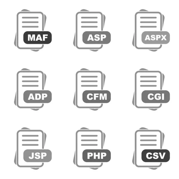 Jeu Icônes Vectorielles Document — Image vectorielle